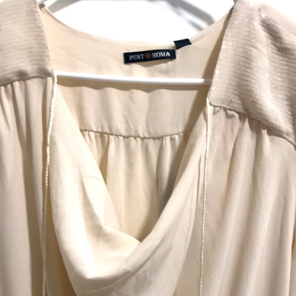 Punt Roma size 48 (18) polyester with squint shoulders cowl neck with tassel - Picture 2 of 9